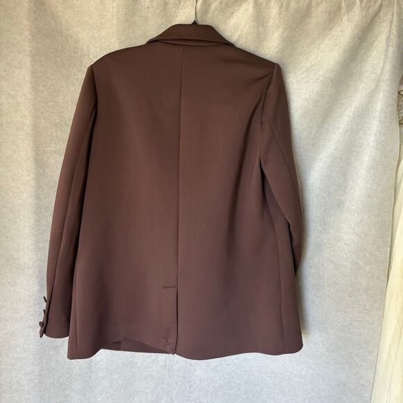 Good American Brown Double Breasted Scuba Suit Blazer and Slacks Size 3 (L) - Picture 6 of 14